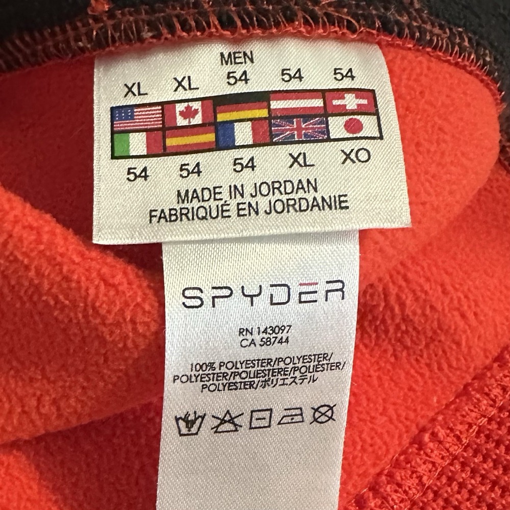 Spyder Core Sweater Quarter Zip Fleece Pullover Red Black Mens Size XL - Picture 6 of 8